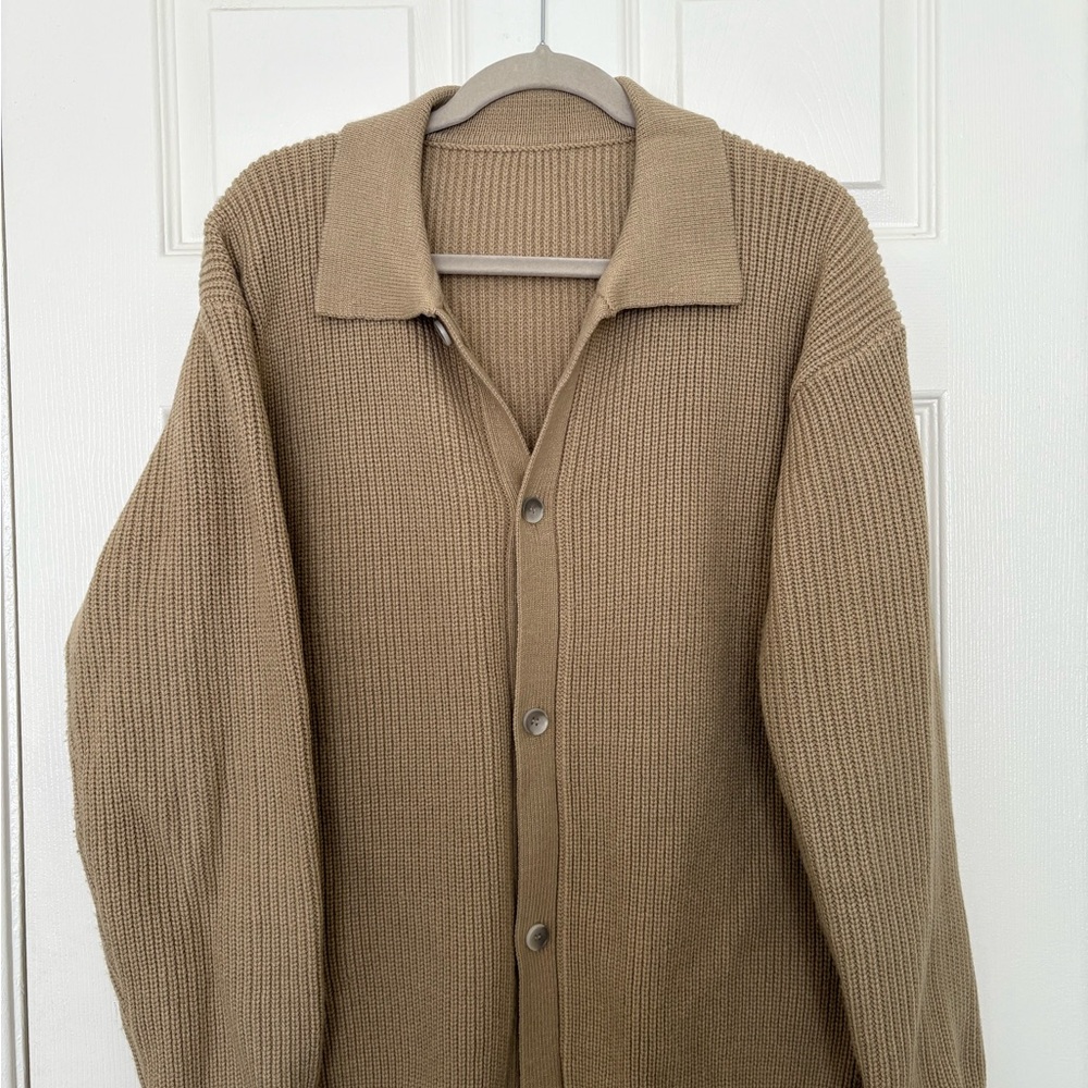 Tan Button-Up Cardigan